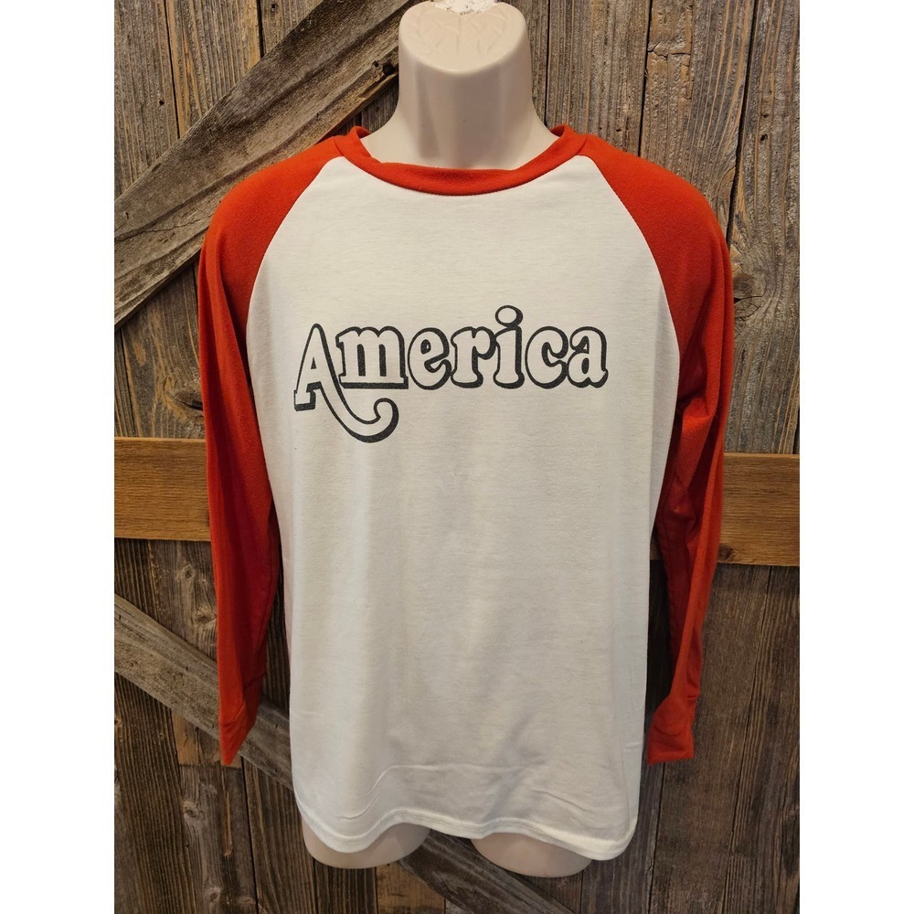 America patriotic size XL 3/4 sleeve unisex shirt fourth of July USA pride ^